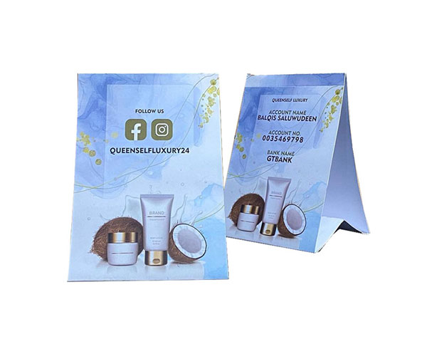 white Table-tent Card